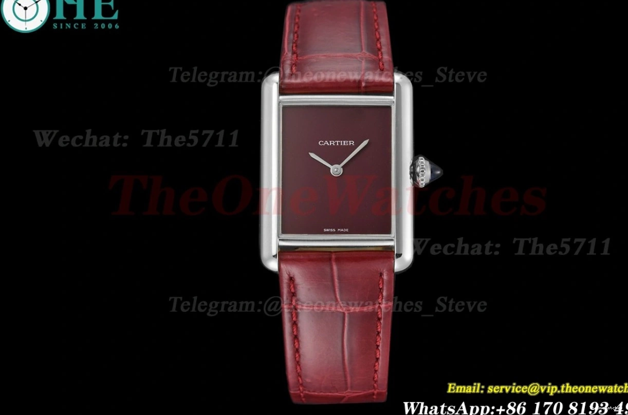 SS DRF Alligator LE Tank Leather 25.5mm Quartz Dial Red Must 0523
